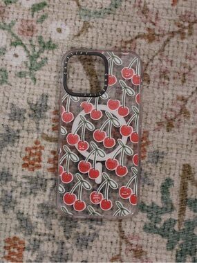 Casetify Clear Cherry Print Phone Case - Red & Green